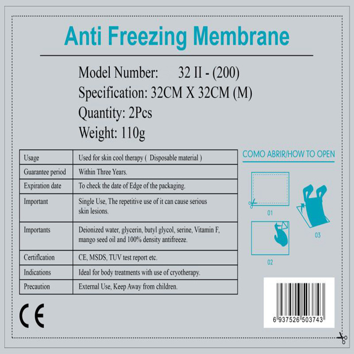 Cryo pad Anti freeze cryotherapy