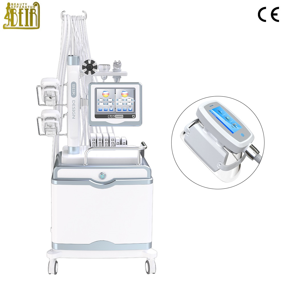 Multifunctional criolipolisis vacuum RF shock wave lipolaser slimming machine